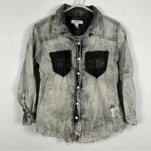 ❤️ Silver Jeans button up boys long sleeve shirt 4